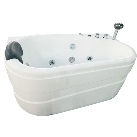 EAGO 5Ft White Acrylic Corner Whirlpool Bathtub - Drain on Right AM175-R